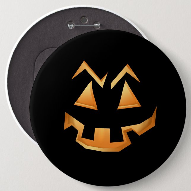 Badge Rond 15,2 Cm Halloween déplaisant Citrouille (Devant & derrière)