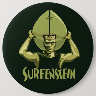 Badge Rond 15,2 Cm Halloween surfant Frankenstein