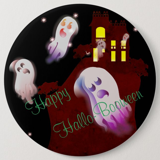 Badge Rond 15,2 Cm Happy Hallo- Booween (Devant)