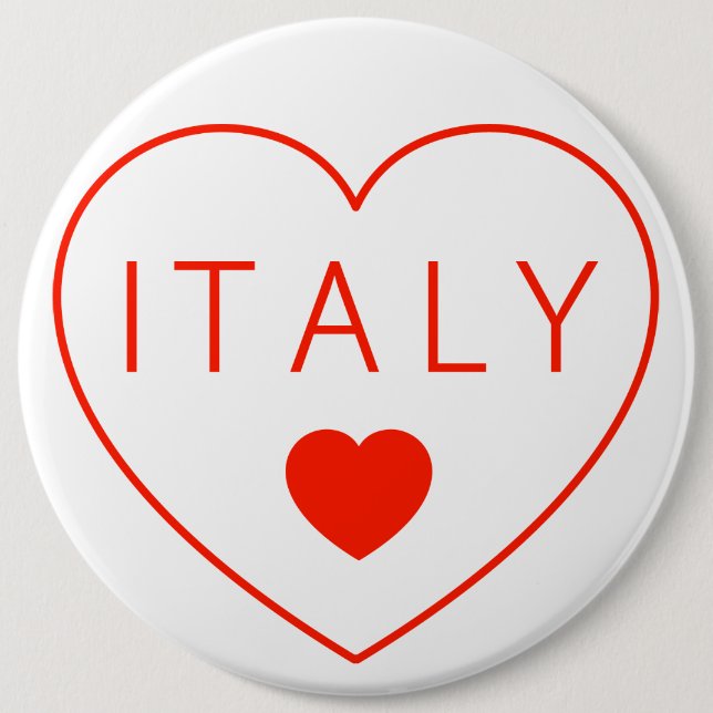 Badge Rond 15,2 Cm Happy Heart Italie (Devant)