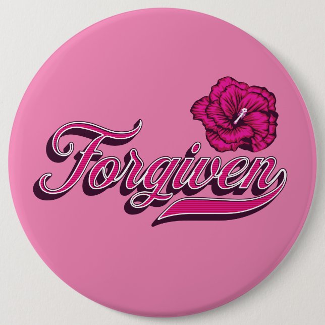 Badge Rond 15,2 Cm Hibiscus oublié (Devant)