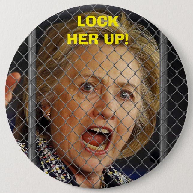 Badge Rond 15,2 Cm Hillary Clinton - enfermez-la (Devant)