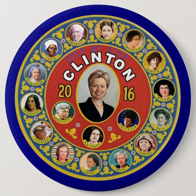 Badge Rond 15,2 Cm Hillary : Le premier président de femme (Devant)