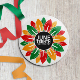 Badge Rond 15,2 Cm Histoire noire afro-américaine Junetten Sunflower