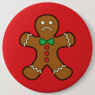 Badge Rond 15,2 Cm Homme de pain d'épice triste