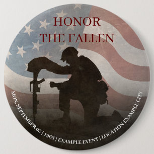 Badge Rond 15,2 Cm Honorez les Morts