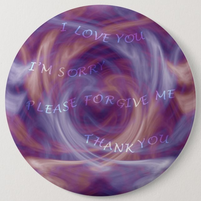 Badge Rond 15,2 Cm Ho'oponopono Purple Smoke (Devant)