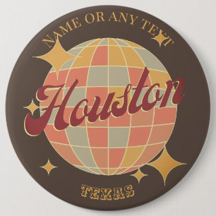 Badge Rond 15,2 Cm Houston City Texas USA Retro souvenir Vintage