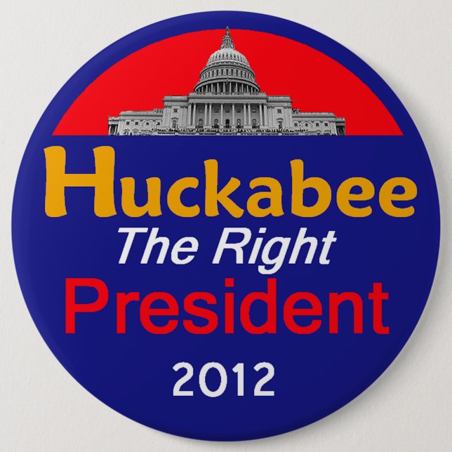 Badge Rond 15,2 Cm HUCKABEE 2012 6" bouton (Devant)
