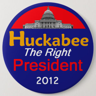 Badge Rond 15,2 Cm HUCKABEE 2012 6" bouton