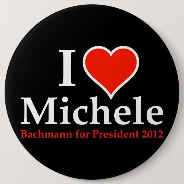 Badge Rond 15,2 Cm I coeur Michele Bachmann (Devant)