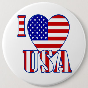 Badge Rond 15,2 Cm I "Heart" USA/Colossal, Bouton rond 6 pouces