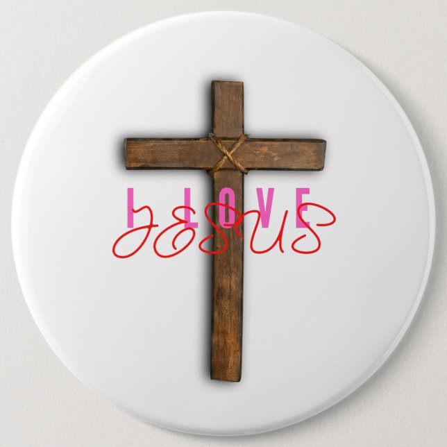Badge Rond 15,2 Cm I Love Jesus Femmes (Devant)