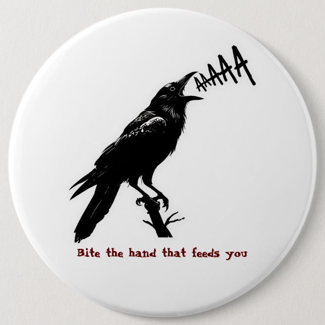 Badge Rond 15,2 Cm Illustration Black Crow - Style gothique Art Desig (Devant)