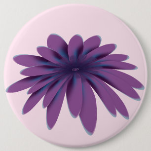 Badge Rond 15,2 Cm Illustration de fleur de marguerite violette Bot