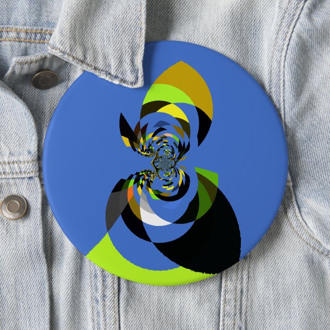 Badge Rond 15,2 Cm Impression d'art de conception vectorielle de femm (En situation)