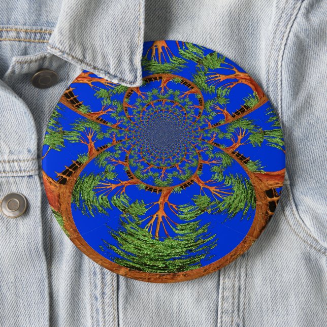 Badge Rond 15,2 Cm Impression d'art/Graphique de l'arbre d'acacia Kal (En situation)