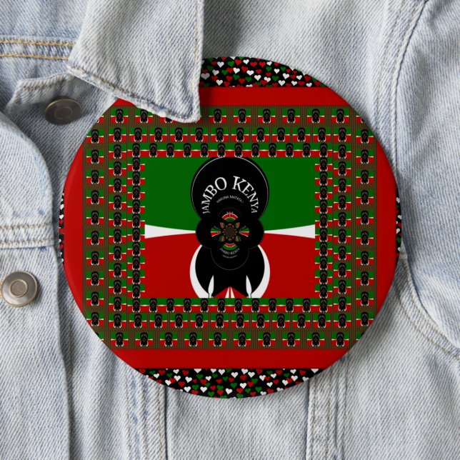 Badge Rond 15,2 Cm Imprimerie d'art Jambo Kenya (En situation)