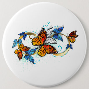 Badge Rond 15,2 Cm Infinité de papillons monarques