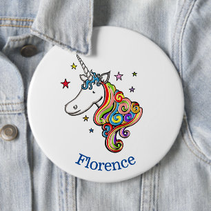 Badge Rond 15,2 Cm Insigne de bouton Unicorn arc-en-ciel personnalisé