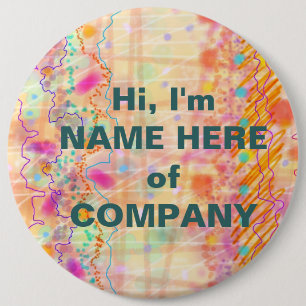 Badge Rond 15,2 Cm Insignes, goupilles - juste couleur pêche