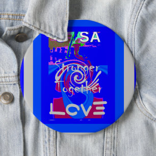 Badge Rond 15,2 Cm Inspiration USA Nous Sommes Forts Ensemble Avec Am