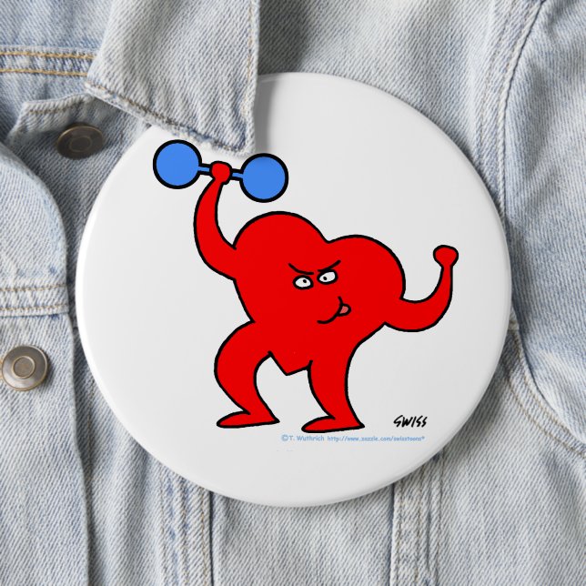 Badge Rond 15,2 Cm Instructeur de conditionnement physique cardiaque  (En situation)