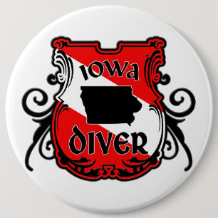 Badge Rond 15,2 Cm Iowa Diver