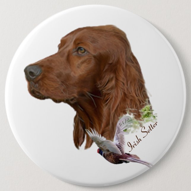 Badge Rond 15,2 Cm Irish Setter      (Devant)