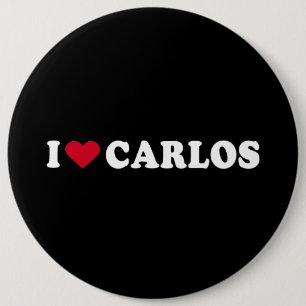 BADGE ROND 15,2 CM J'AIME CARLOS