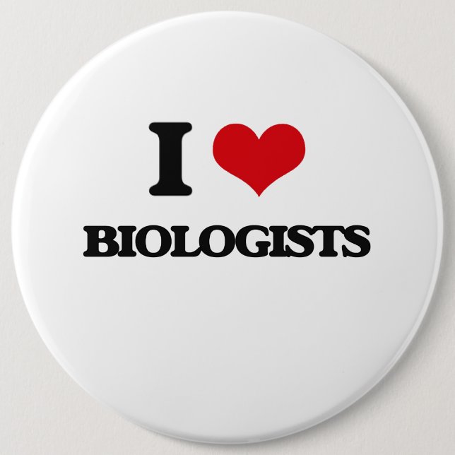Badge Rond 15,2 Cm J'aime des biologistes (Devant)