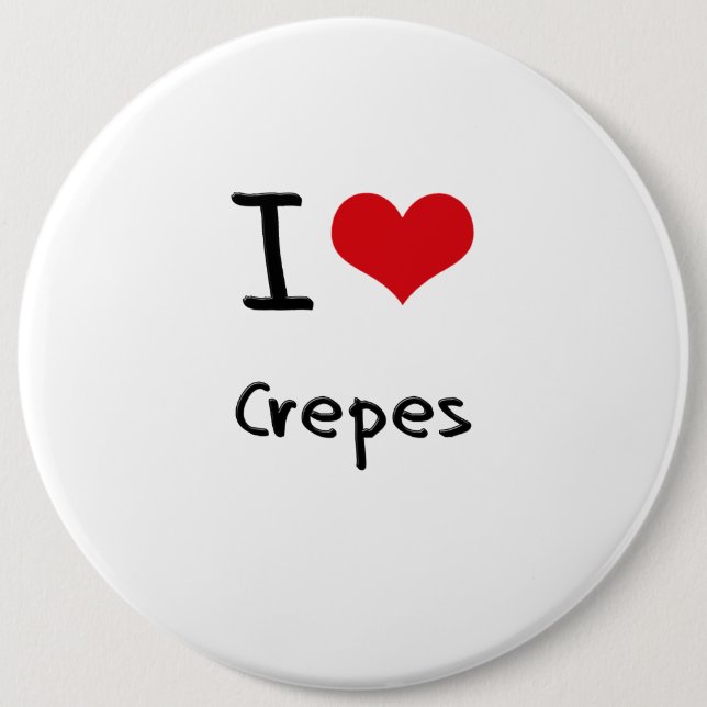 Badge Rond 15,2 Cm J'aime des crêpes (Devant)
