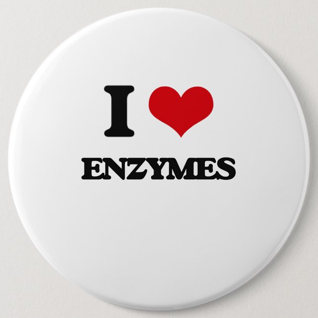 Badge Rond 15,2 Cm J'aime des ENZYMES (Devant)