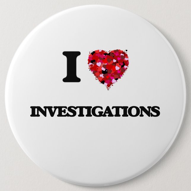 Badge Rond 15,2 Cm J'aime des investigations (Devant)