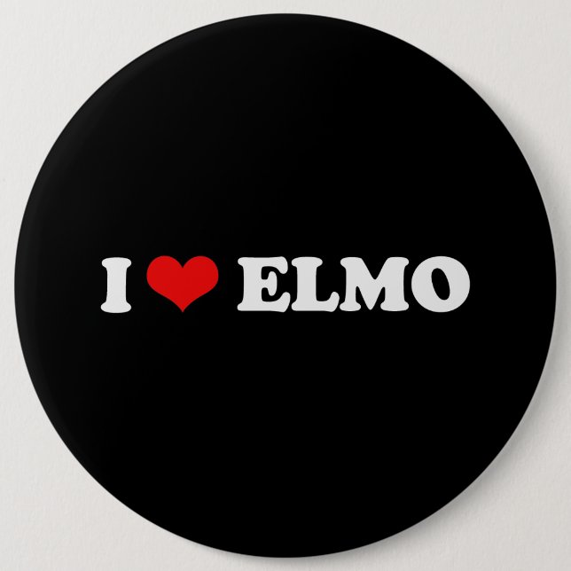BADGE ROND 15,2 CM J'AIME ELMO (Devant)
