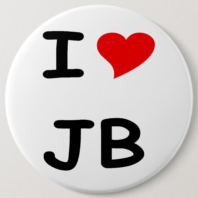 Badge Rond 15,2 Cm J'aime JB (Devant)