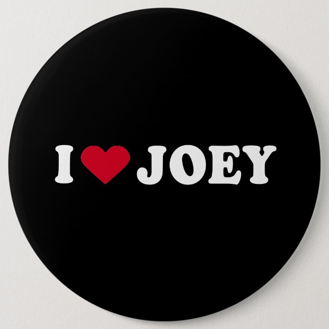BADGE ROND 15,2 CM J'AIME JOEY (Devant)