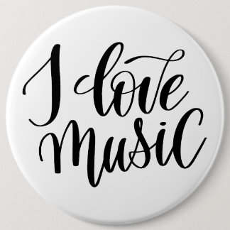 Badge Rond 15,2 Cm J'aime la musique