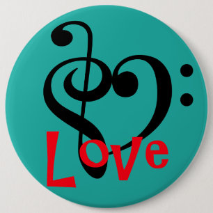 Badge Rond 15,2 Cm J'aime la musique