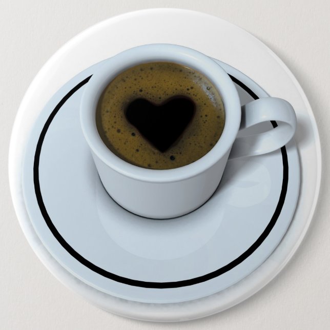 Badge Rond 15,2 Cm J'AIME le café (Devant)