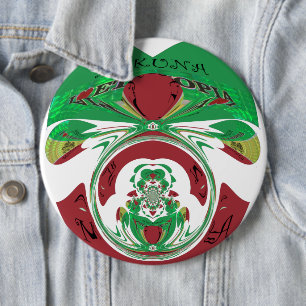 Badge Rond 15,2 Cm J'aime le drapeau - J'aime l'Éthiopie Rouge Or V
