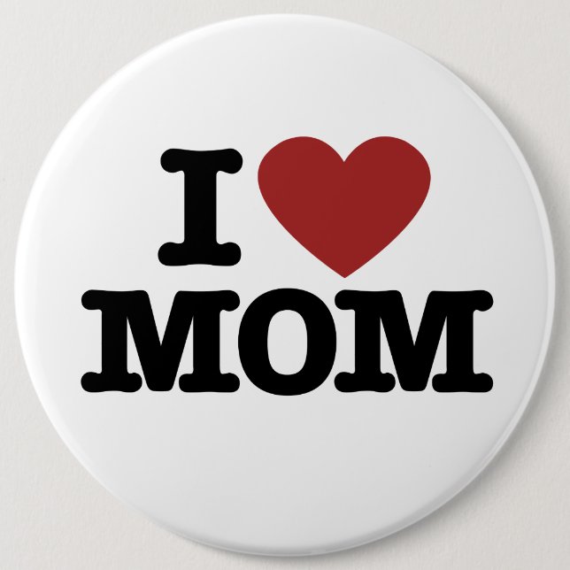 Badge Rond 15,2 Cm J'aime maman (Devant)