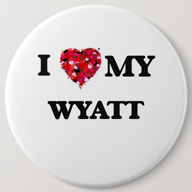 Badge Rond 15,2 Cm J'aime MON Wyatt (Devant)
