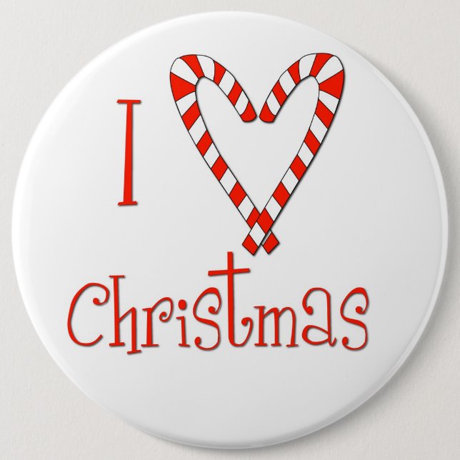 Badge Rond 15,2 Cm J'aime Noël (Devant)