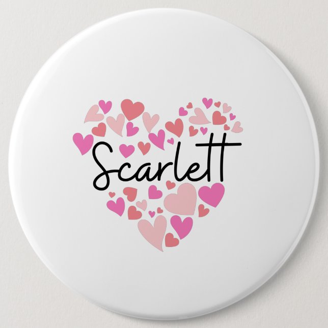 Badge Rond 15,2 Cm J'aime Scarlett (Devant)