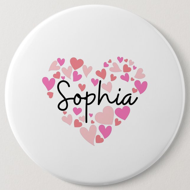 Badge Rond 15,2 Cm J'aime Sophia (Devant)