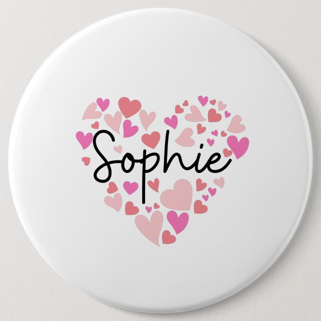 Badge Rond 15,2 Cm J'aime Sophie (Devant)
