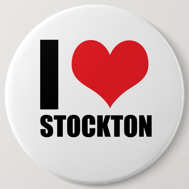 Badge Rond 15,2 Cm J'aime Stockton (Devant)