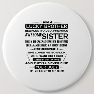 Badge Rond 15,2 Cm Je Suis Un Frère Chanceux Qui Donne Des Cadeaux À 