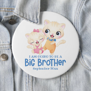 Badge Rond 15,2 Cm Je Vais Être Un Big Brother Baby Faire-part